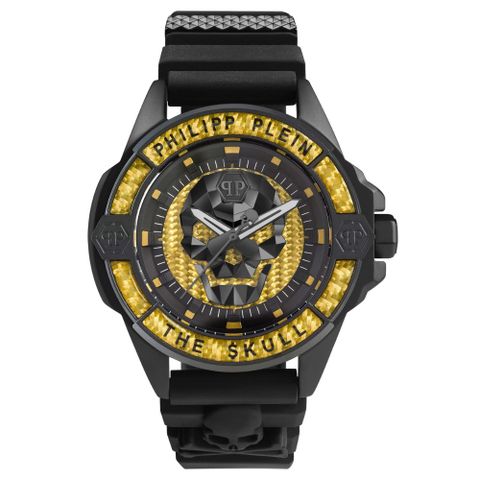 PHILIPP PLEIN 菲利普·普萊因 THE $KULL CARBON FIBER 骷髏碳纖維錶款 黑 PWAAA1922_44mm