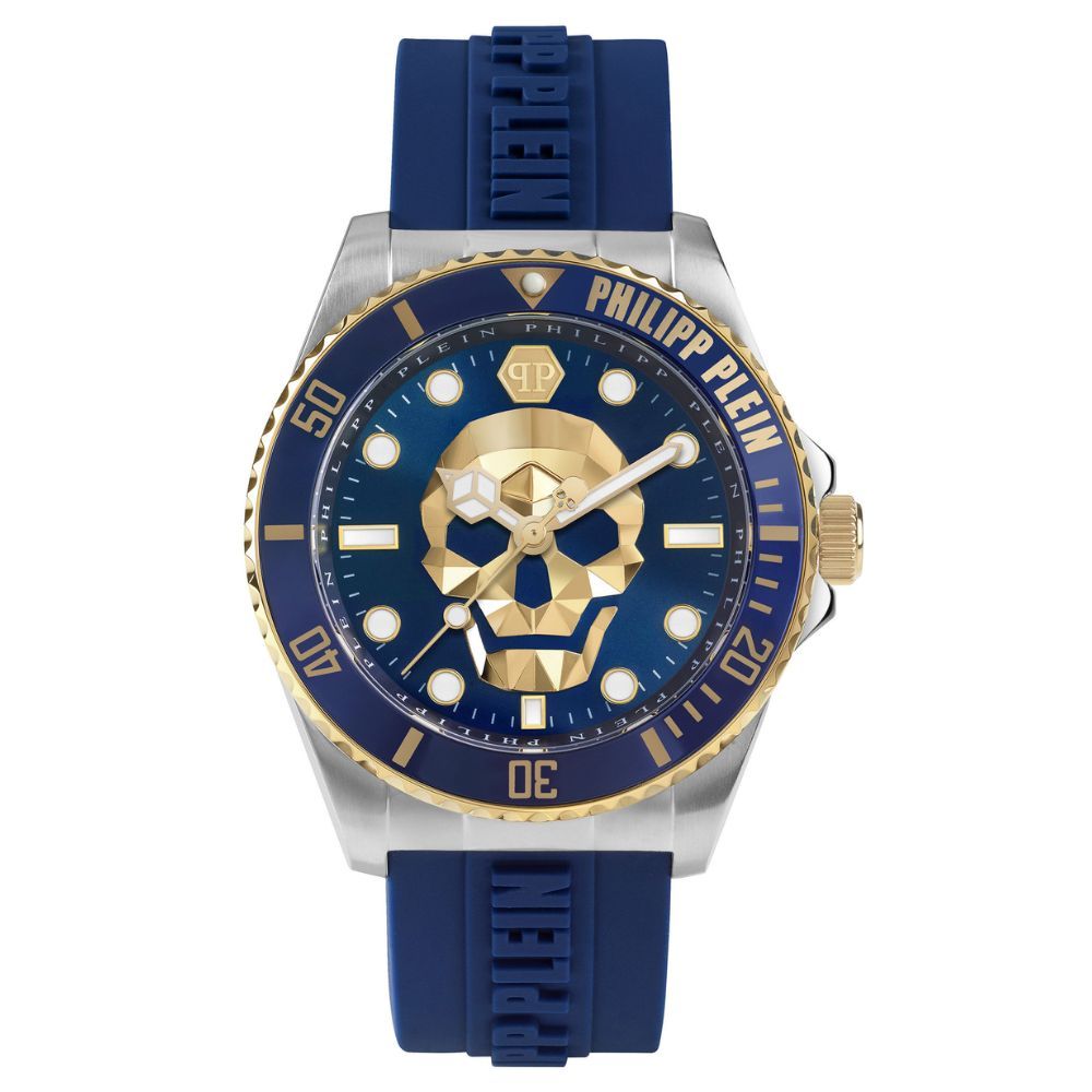 PHILIPP PLEIN 菲利普·普萊因 THE $KULL Diver 骷髏潛水錶 藍X銀 PWOAA0222_44mm