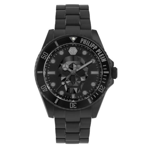 PHILIPP PLEIN 菲利普·普萊因 THE $KULL Diver 骷髏潛水錶 黑 PWOAA0922_44mm