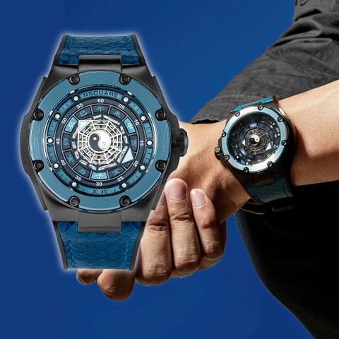 NSQUARE 五行系列 水屬性 G0473-N59.3 星辰機芯 高貴神秘 藍 太極八卦地支 腕錶 手錶 46mm