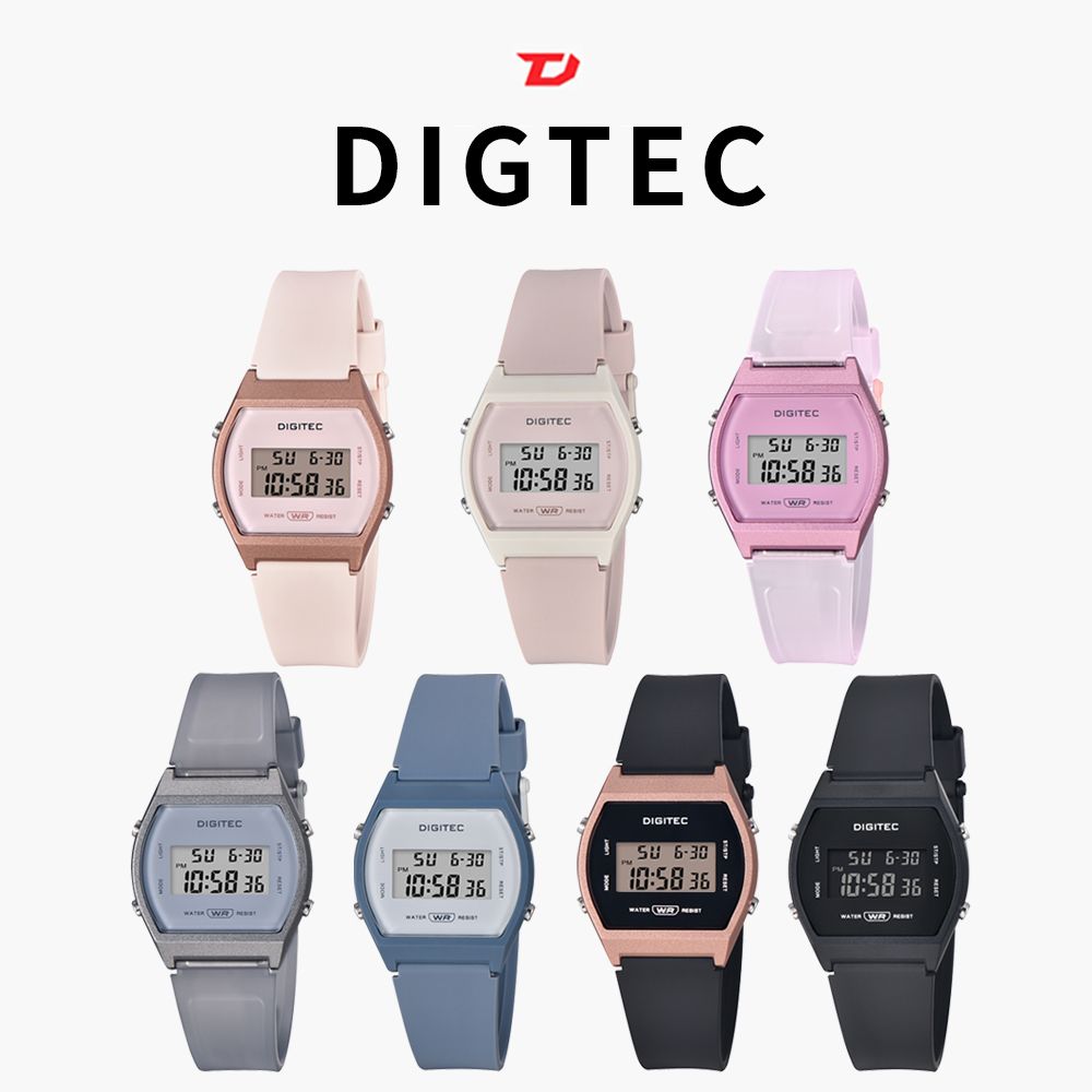 DIGITEC 數碼科技   MDG-6062T 酒桶型 復古 電子 運動 休閒 日期星期顯示 日本機芯 手錶