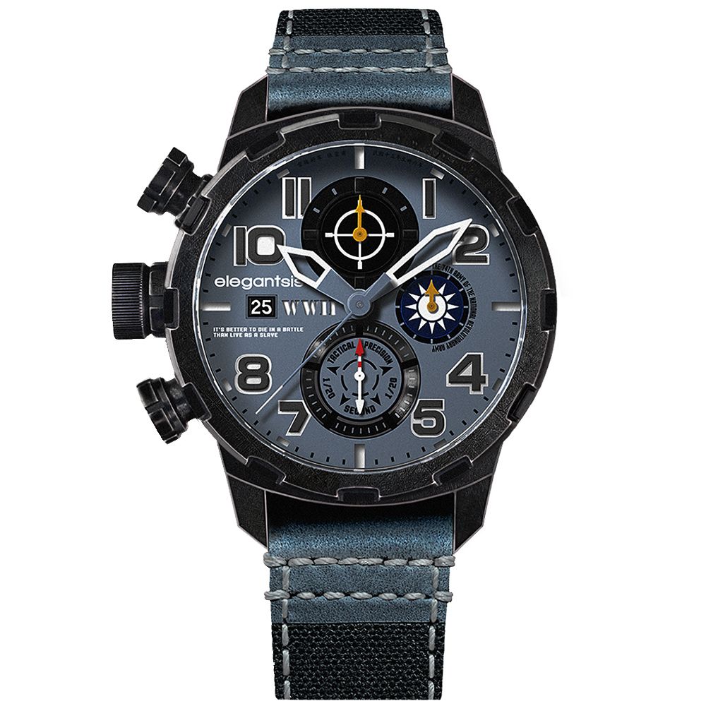 elegantsis 愛樂時   二戰國軍 JF48WWII 收藏家手錶 ELJF48QS-6G03LC