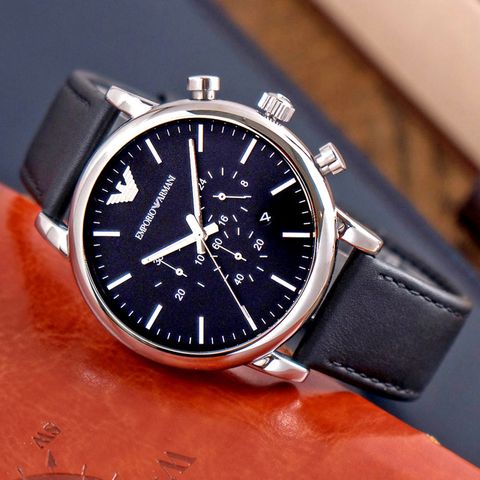 【ARMANI】亞曼尼 公司貨 型男潮流計時皮帶腕錶 (AR1828)