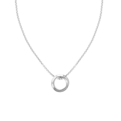 下單送▼飾品收納包Calvin Klein CK Twisted Ring 扭環項鍊-銀 35000306