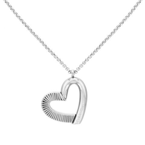 下單送▼飾品收納包Calvin Klein CK Minimalistic Hearts 簡約愛心造型項鍊-銀 35000384