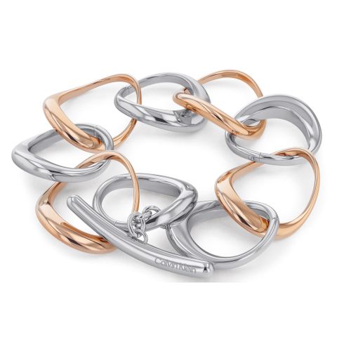 下單送▼飾品收納包Calvin Klein 凱文克萊 CK Warped Rings 可調式手鍊-雙色(35000007)