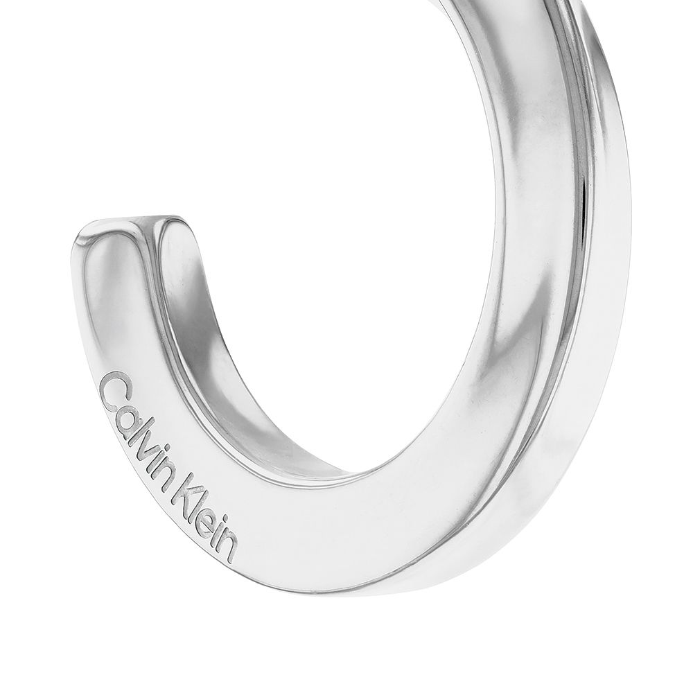 Calvin Klein CK TWISTED RING 扭紋環形耳環-銀 35000310