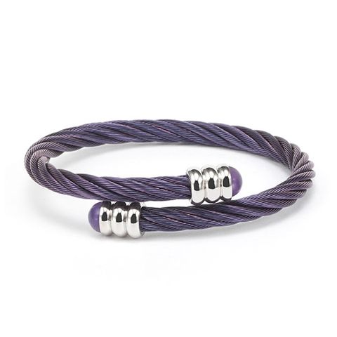 下單送▼飾品收納包CHARRIOL 夏利豪 CELTIC系列 紫水晶鋼索手環