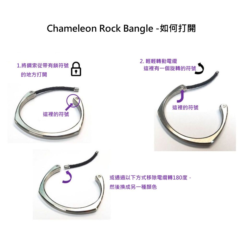 CHARRIOL 夏利豪   CHAMELEON ROCK 鋼索手環 04-301-1242-0