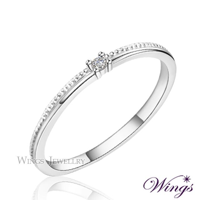 Wings 芸詩  星河．精鍍白K金纖細微鑲戒指｜輕奢線戒系列