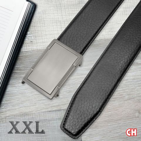 CH-BELT 銓丞皮帶 加長尺寸XXL 內穿式自動扣皮帶 男紳士皮帶腰帶(黑XXL)