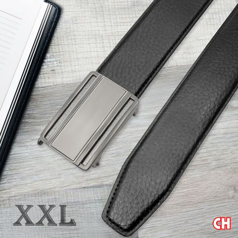 CH-BELT 銓丞皮帶 男加長皮帶 內穿式自動扣 免打孔 男皮帶腰帶(黑XXL)