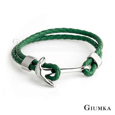 GIUMKA．男手鍊．編織皮革．弓箭造型