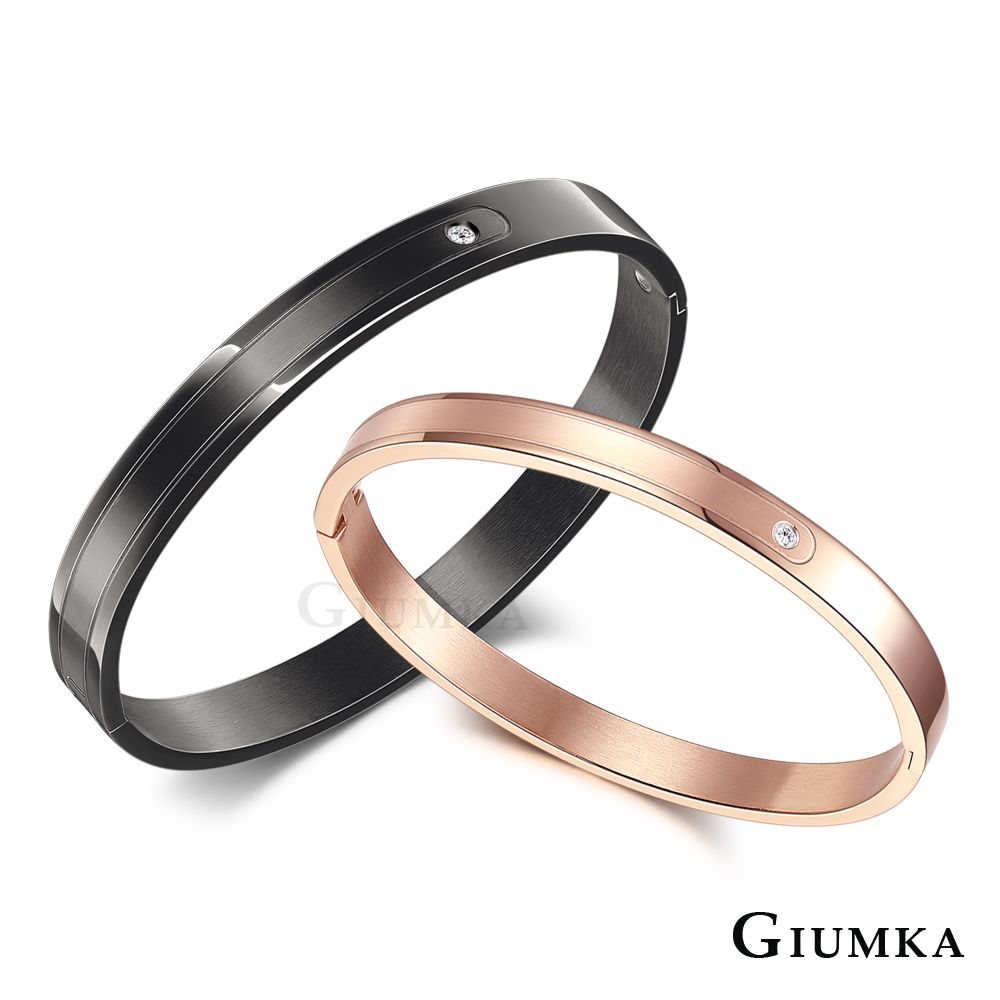 GIUMKA 手環攜手一生銀/黑/玫
