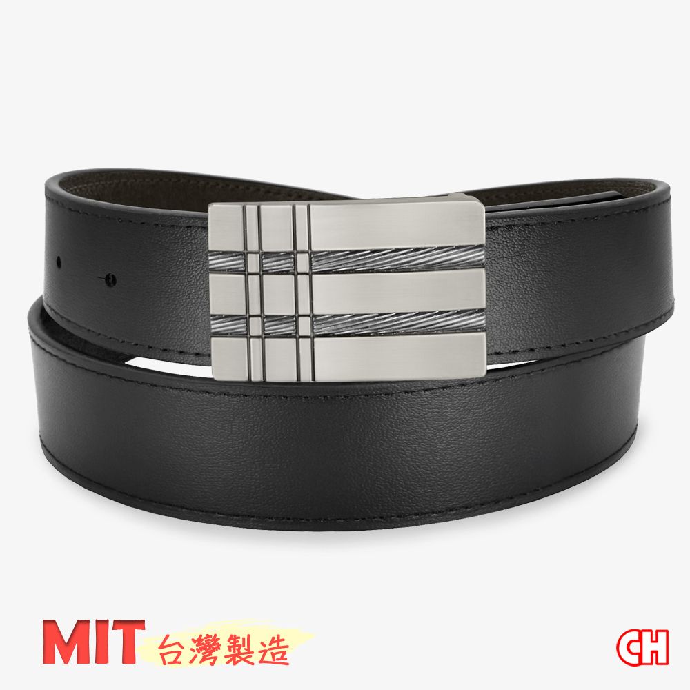 CH-BELT 銓丞皮帶 男紳士皮帶 商務休閒 正式男皮帶腰帶(黑)