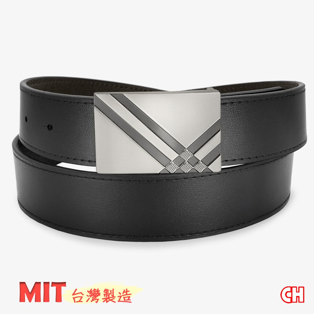 CH-BELT 銓丞皮帶 男休閒皮帶 沉穩商務 男紳士扣皮帶腰帶(黑)