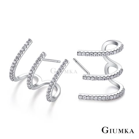 GIUMKA 三生情緣耳針式耳環 精鍍正白K/玫瑰金 兩色任選 一對價格 MF020050