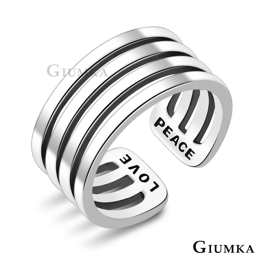 GIUMKA 925純銀戒指個性食指戒子寬版低敏