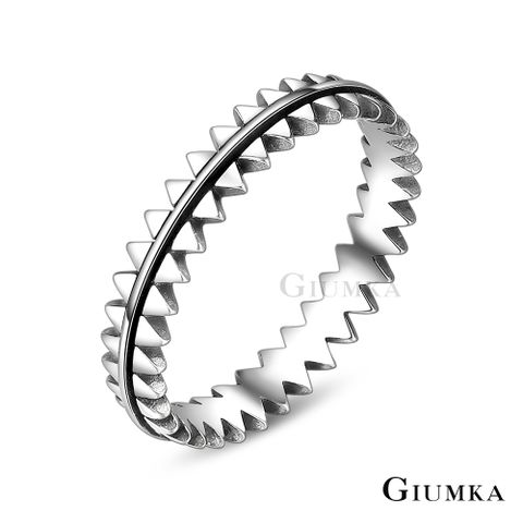 GIUMKA 戒指純銀防小人尾戒鋸齒造型