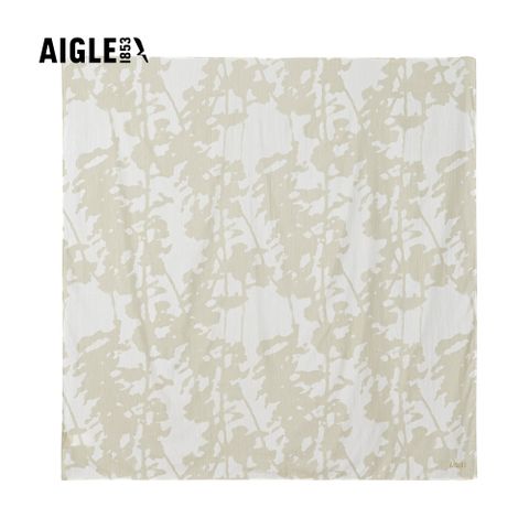 【AIGLE】有機棉印花圍巾｜AG-FAT00A135 印花白