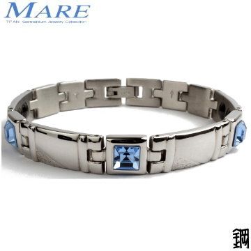 MARE 【-316L白鋼系列】巴洛克風(水藍鋯石)寬 款