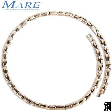 MARE 【-白鋼項鍊】系列北海道金屬鍺負離子石銀金雙色 款