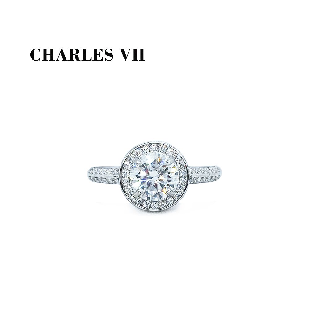  CHARLES VII 查爾七世 皇家訂製款一克拉女鑽戒/純銀戒台-日月星辰