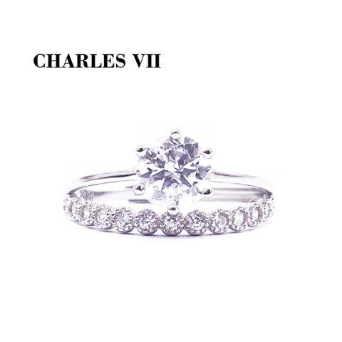 CHARLES VII 查爾七世 皇家訂製款一克拉女鑽戒/純銀戒台-璀璨生輝
