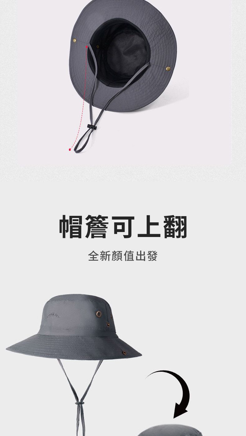 帽簷可上翻全新顏值出發