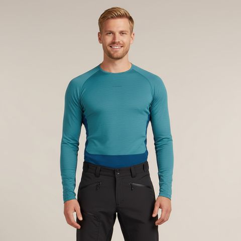 【紐西蘭icebreaker】男 ZoneKnit™ 網眼透氣圓領長袖上衣-200