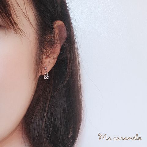 Ms caramelo 焦糖小姐 鎖頭 鑰匙耳環