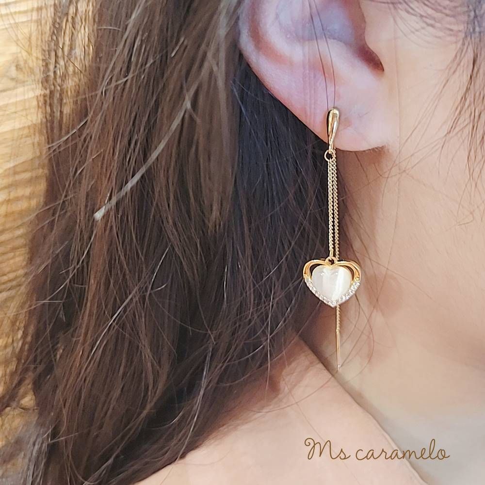 Ms caramelo 焦糖小姐  愛心流蘇耳環