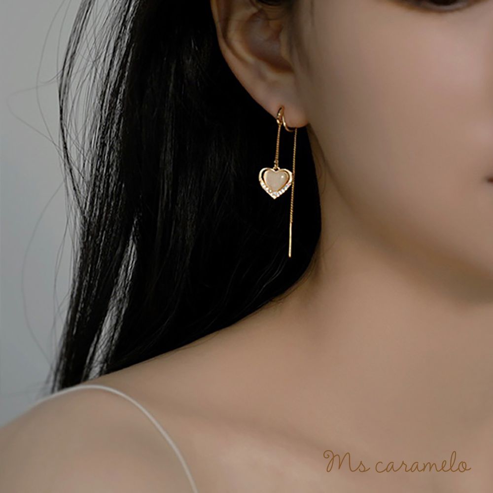 Ms caramelo 焦糖小姐  愛心流蘇耳環