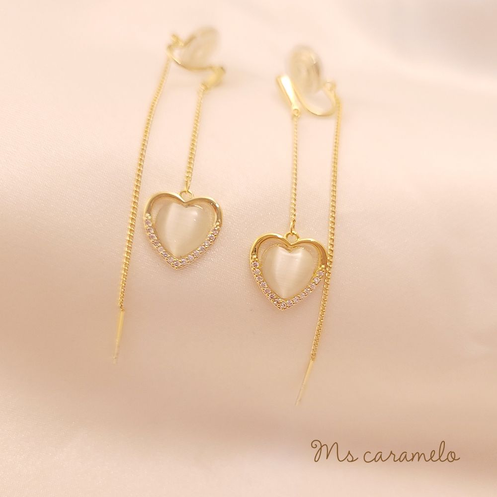 Ms caramelo 焦糖小姐  愛心流蘇耳環