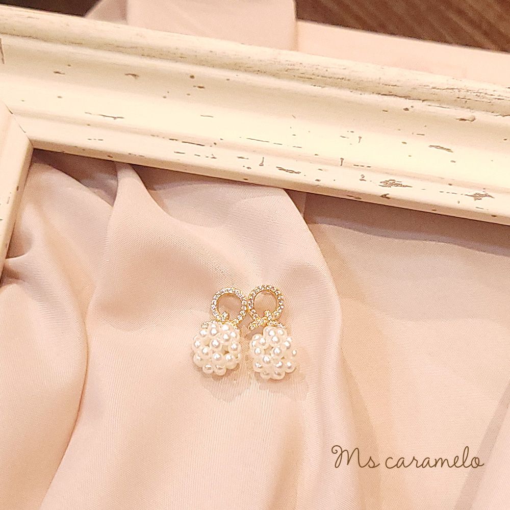 Ms caramelo 焦糖小姐 貝珠球耳環