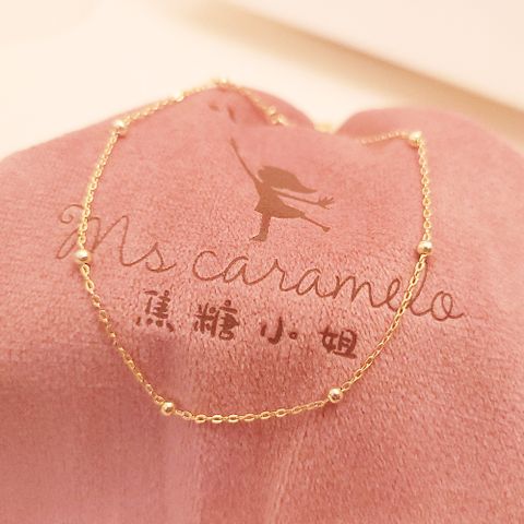 Ms caramelo 焦糖小姐 925純銀鍍14K黃腳鍊