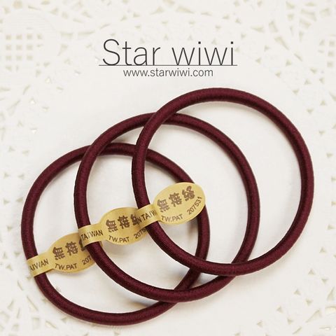 Star wiwi 造型彈性綁髮髮圈《髮飾  髮束》《8入組》《酒紅色》