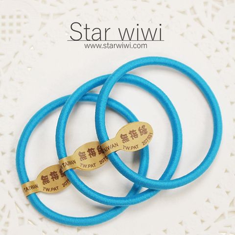 Star wiwi 造型彈性綁髮髮圈《髮飾  髮束》《8入組》《亮藍色》