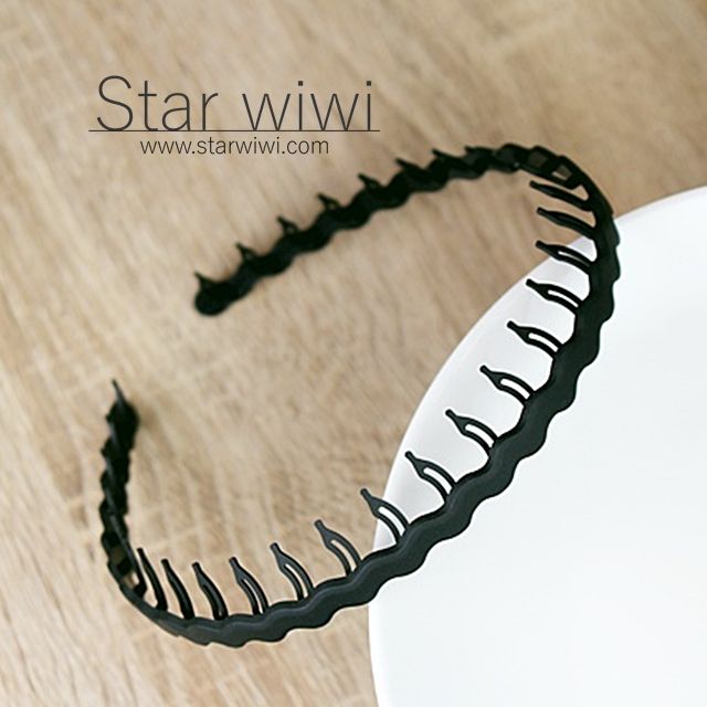 Star wiwi 時尚波浪寬版齒梳髮箍《髮飾  髮箍》《2入組》《霧黑色》