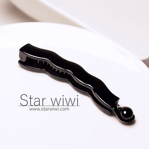 【Star wiwi】經典波浪造型香蕉夾《2入組》《黑色》 ( 髮飾 髮夾 馬尾夾 )