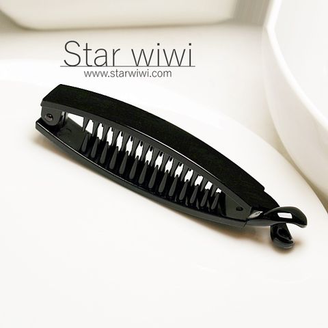 【Star wiwi】簡約時尚造型香蕉夾《2入組》《黑色》 ( 髮飾 髮夾 馬尾夾 )
