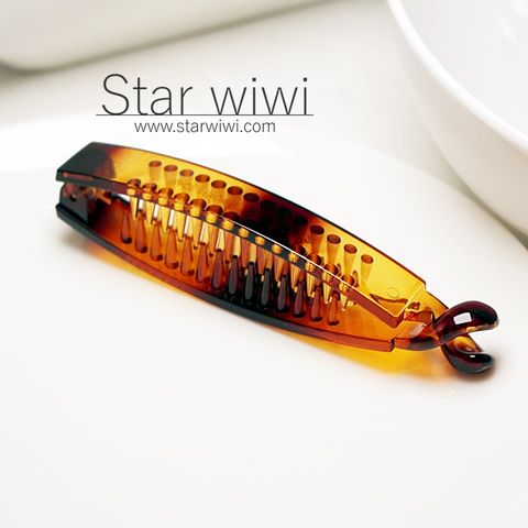 【Star wiwi】簡約時尚造型香蕉夾《2入組》《琥珀棕色》 ( 髮飾 髮夾 馬尾夾 )