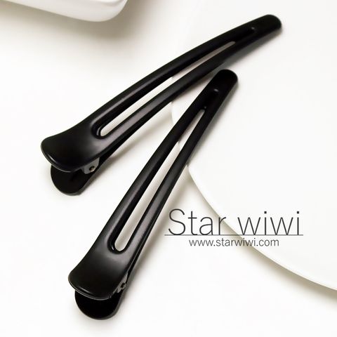 【Star wiwi】簡約鏤空造型霧面大鴨嘴夾《4入組》《霧黑色》 ( 髮飾 髮夾 壓夾 )