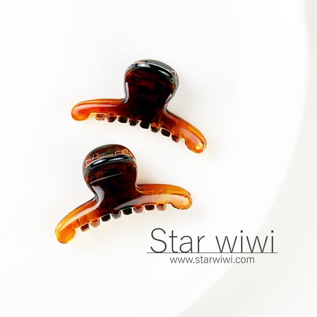 Star wiwi 經典簡約造型小抓夾《4入組》《琥珀棕色》 ( 髮飾 髮夾 鯊魚夾 瀏海夾 )