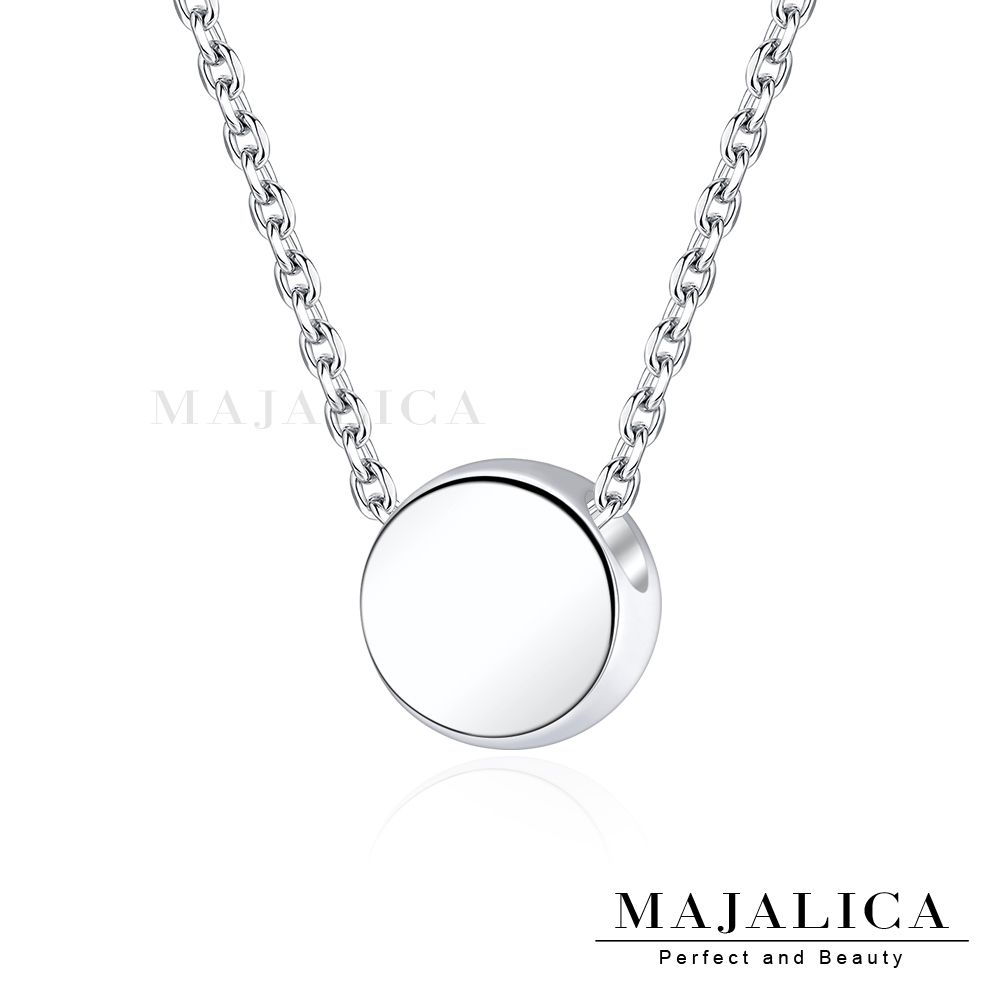 Majalica 純銀項鍊小圓形925純銀鎖骨鏈甜美女孩系列銀色款單個