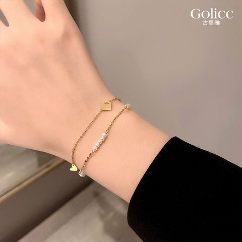 Gulicc 古莉可 手鍊  ins風 復古雙層珍珠手鍊