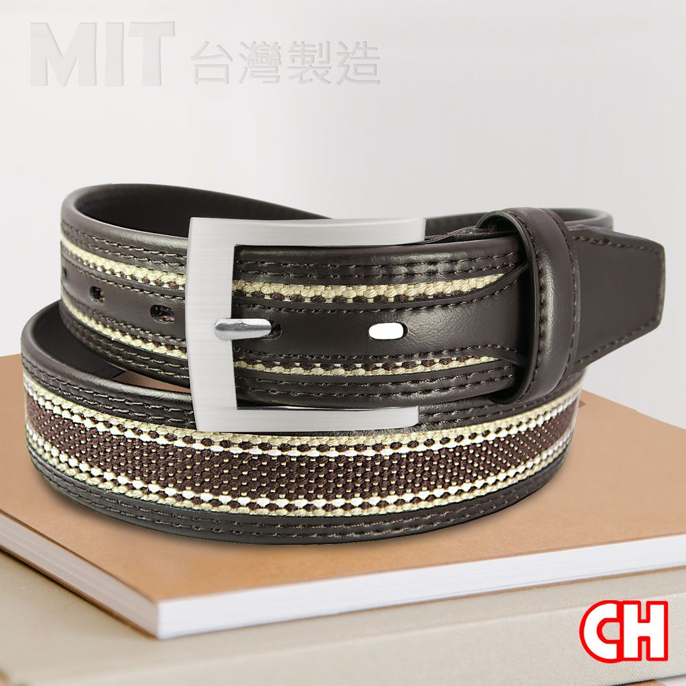 CH-BELT 銓丞皮帶 造型時尚玩色帥氣型男休閒皮帶腰帶(咖)