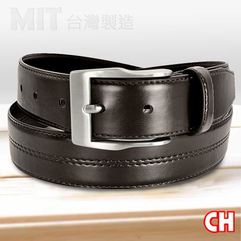 CH-BELT 銓丞皮帶 休閒男皮帶車中線設計男皮帶腰帶(咖)