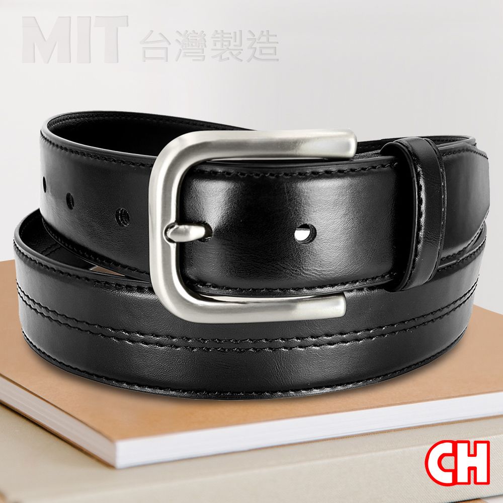 CH-BELT 銓丞皮帶 百搭新潮型男休閒男皮帶腰帶(黑/咖)