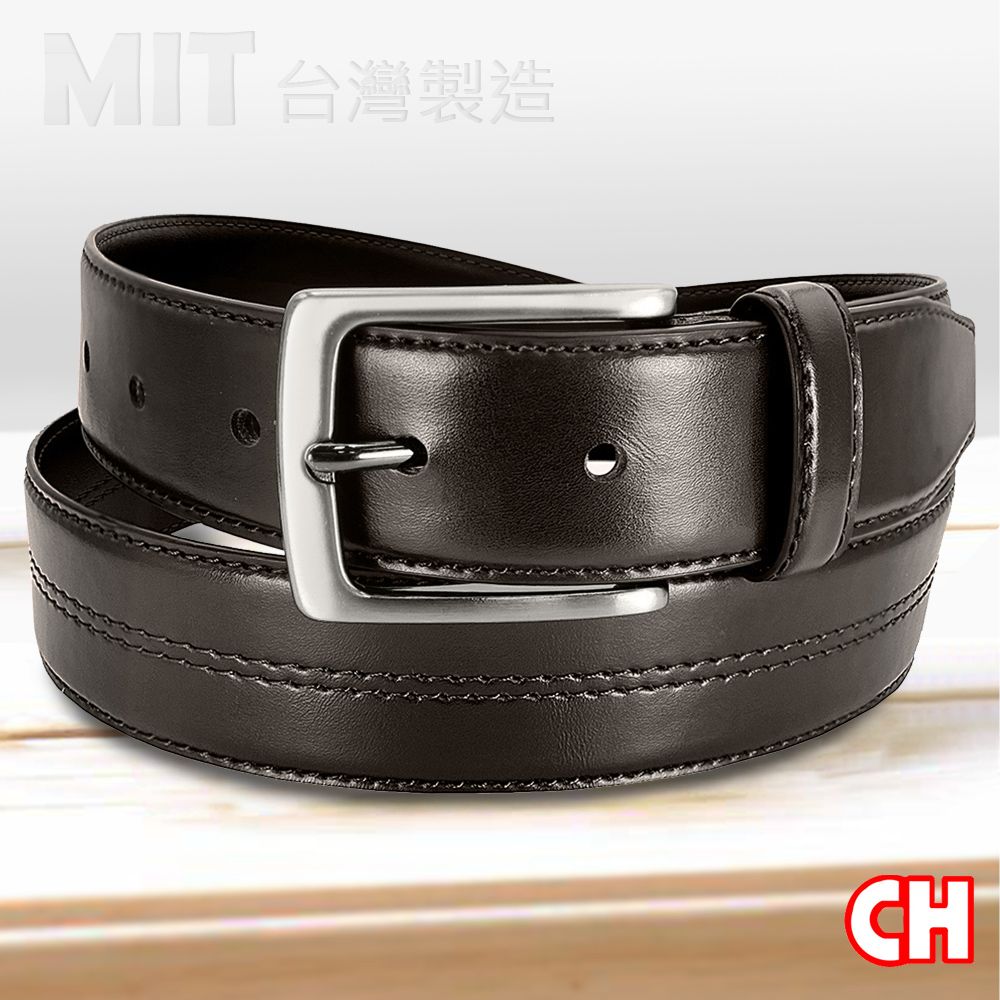 CH-BELT 銓丞皮帶 百搭新潮型男休閒男皮帶腰帶(黑/咖)